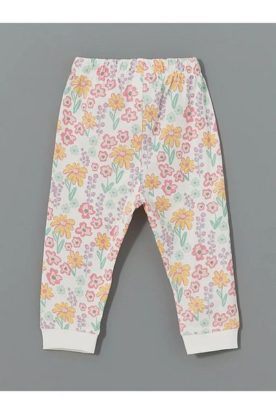 LC Waikiki Crew Neck Floral Baby Girl Pajama Set