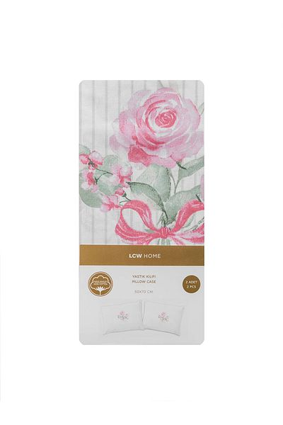 LC Waikiki Floral Printed Cotton Pillow Case 2 Pcs 50X70 cm