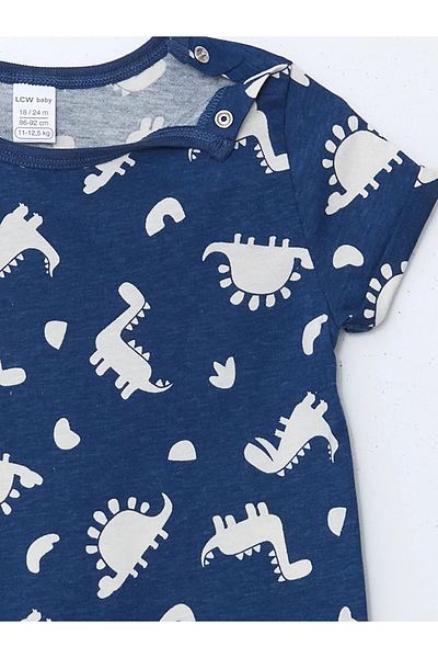 LC Waikiki Crew Neck Baby Boy Combed Cotton Jumpsuit 2-Pack