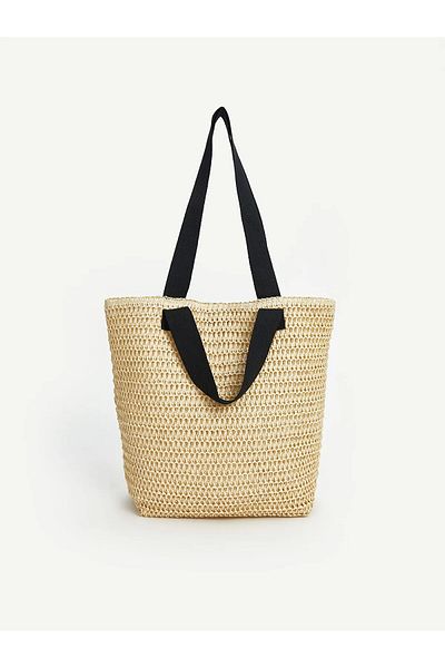 LC Waikiki Γυναικεία ψάθινη τσάντα παραλίας με κούμπωμα