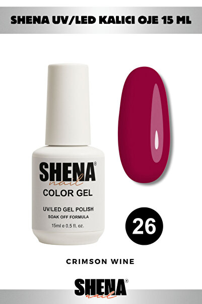Shena Kalıcı Oje 15 ml - 26 Şarap Kırmızı - Uv/led Gel Polish ❤ From Dubai