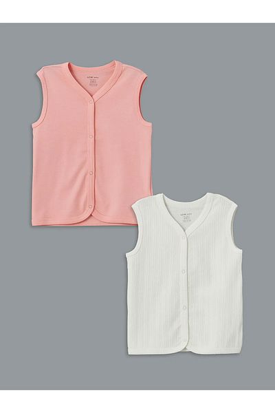 LC Waikiki Combed Cotton Basic Baby Girl Vest 2 Pack