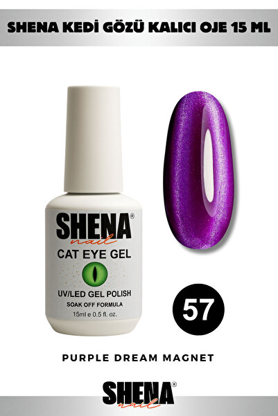 Shena Kalıcı Oje Kedi Gözü 15 Ml - 57 Mor - Cat Eye UV/LED Gel Polish ❤ From Dubai