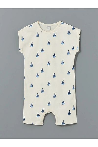 LC Waikiki Crew Neck Printed Baby Boy Jumpsuit 2-pack