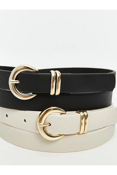 LC Waikiki Leather Look Women's Belt 2 Pack