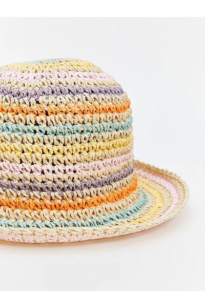 LC Waikiki Color Blocked Girl's Straw Hat