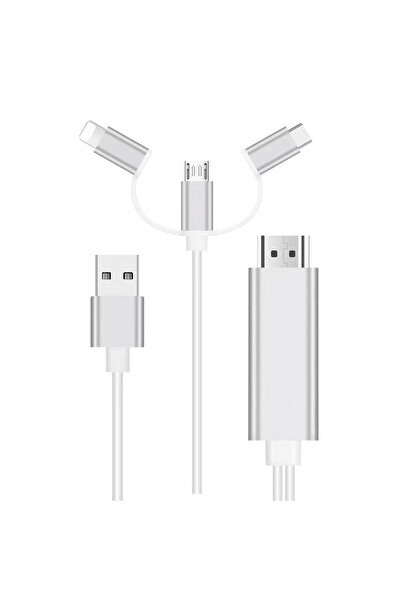 Winex Mobile Winex 3in1 Arsky Micro, Type-C, Lightning to 4K Hdmi Hdtv Dönüşt...