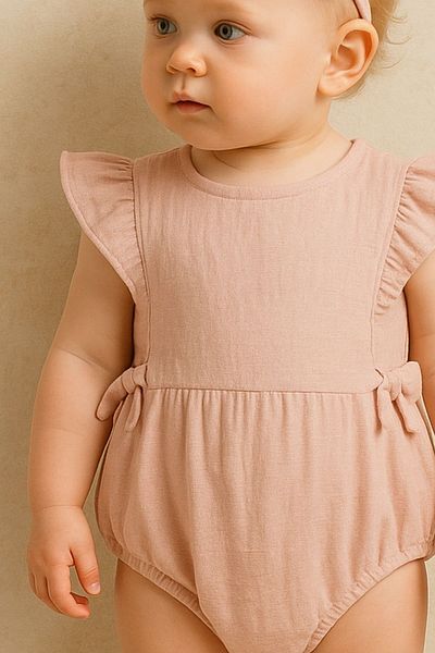 Minytrendy Baby Girl Romper Summer Muslin Bandana Socks Eid Baby Outfit Newborn Jumpsuit