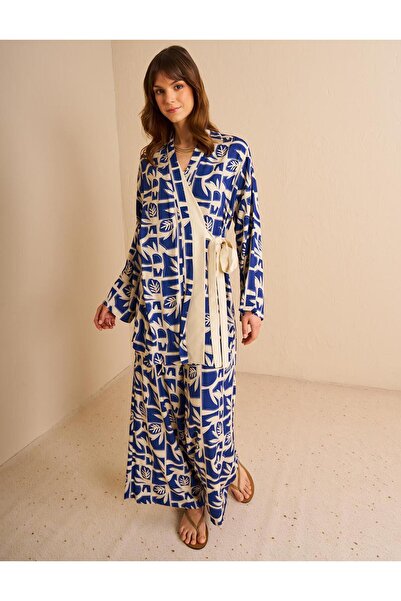 KYR Side Tie Viscose Double Suit Indigo