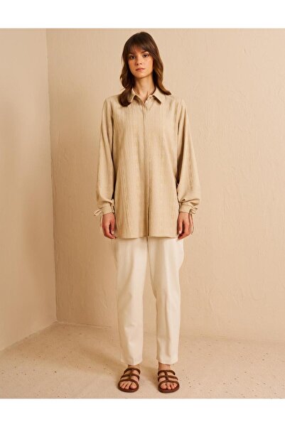 KYR Seersucker Tunic Cream with Hidden Pat