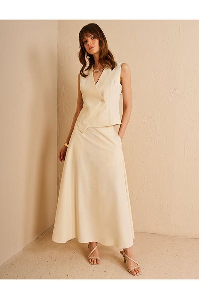 KYR Κρέμα Modal Suit με γιλέκο