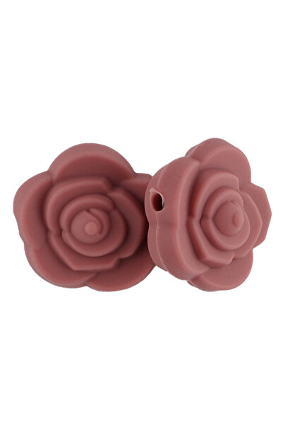 Choice7 10pcs dark pink 10Pcs Silicone Beads Leaf Cactus Flower Bow Fal Bead ...