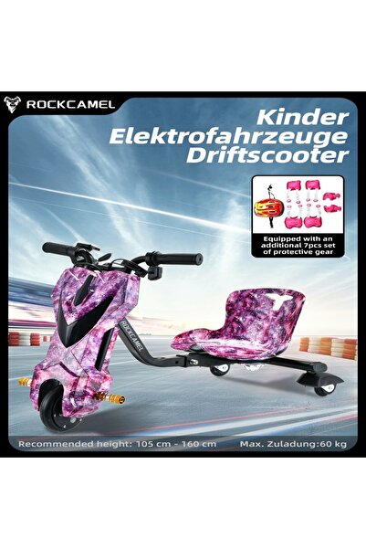ROCKCAMEL 36V High-Power 360°Children/Adult Electric Drifting Scooter-Adjustable