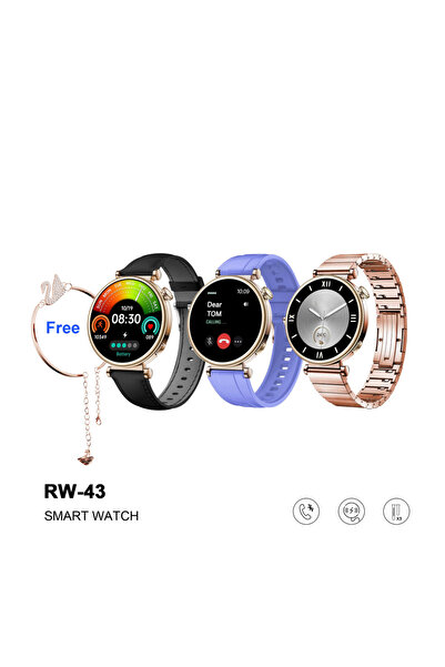 schitec RW-43 Gerçek Amoled Ekran Android İos HarmonyOs Uyumlu 3 Kordonlu Bileklik Hediyeli Akıllı S