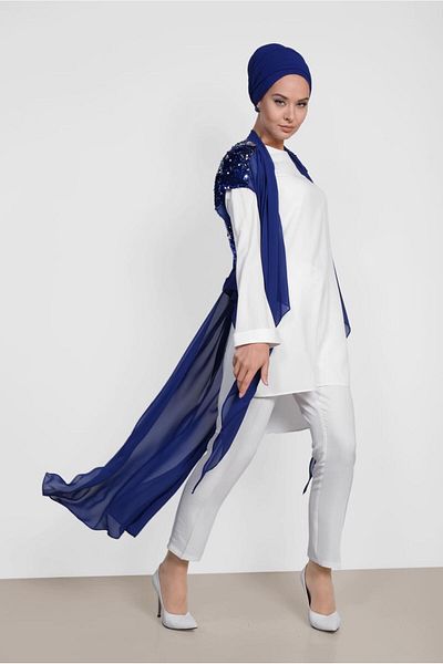 Alvina 4145 Model Double Tunic with Sequins