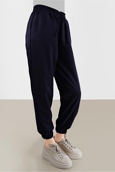Alvina 70251 Model Elastic Legs and Lace-up Waist Trousers
