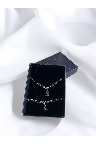 EFAYNU Tarnish-Free Steel Chain - 2-Piece Letter Bracelet Set