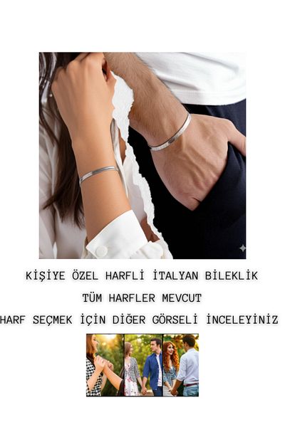 EFAYNU Tarnish Free Italian Steel 2 Pcs Letter Bracelet, Lover Bracelet, Couple Bracelet, Friend Bracelet