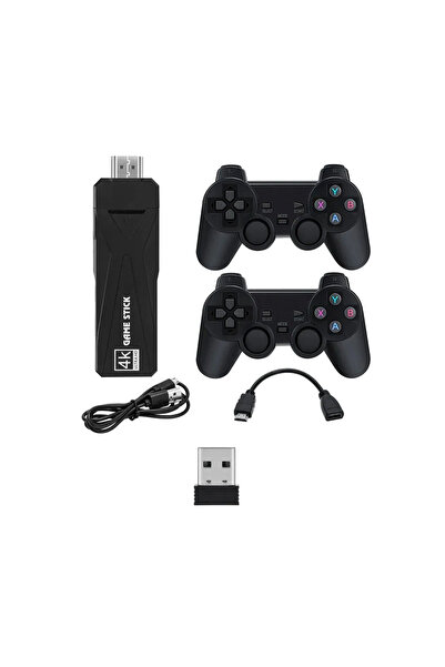 schitec 4K Android TV Stick ve Retro Game Konsol 10000 Oyunlu 64GB Siyah