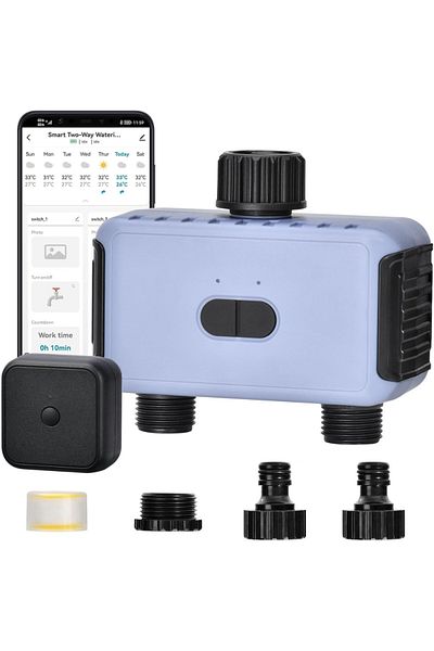 Velixo Wifi Irrigation Timer, 2 Outputs, 40 Programs, App Control, Rain Delay, Auto/manual, Ip55