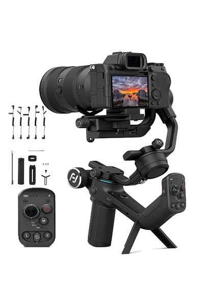 Velixo Professional 3-Axis DSLR/Mirrorless Stabilizer, 360° Rotation, Zoom Control, 2.5kg, 13h Battery