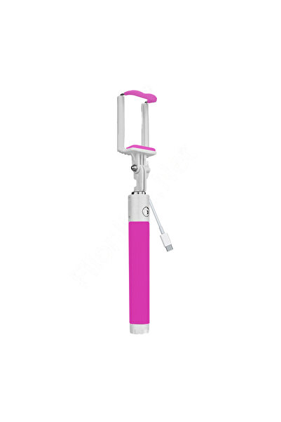 Winex Mobile Winex SR342 Katlanabilir Type-C Selfie Girişli Stick Çubuğu Pembe