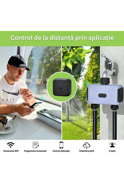 Velixo Wifi Irrigation Timer, 2 Outputs, 40 Programs, App Control, Rain Delay, Auto/manual, Ip55