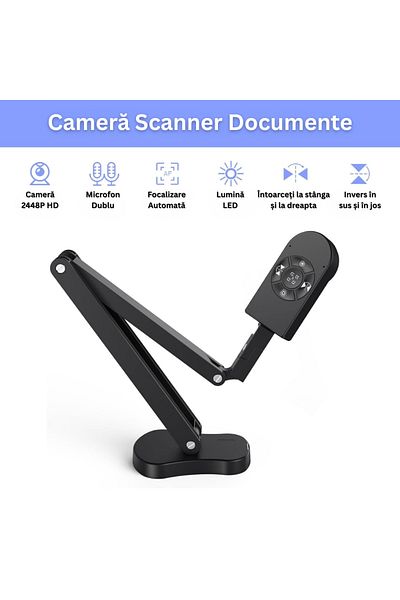 Velixo Document Scanner Camera A4/a3, 4k 30fps, 8mp, Autofocus, Dual Mic, Led, Foldable, Usb 2.0, Type-c