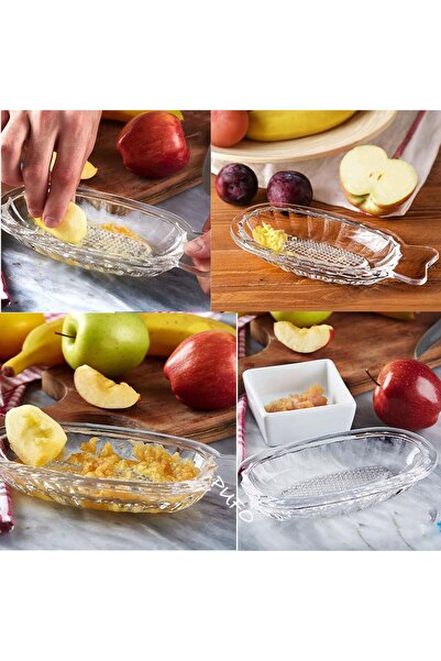 PUFO Baby glass grater for fruits, vegetables, ideal for baby food, 20 cm, transparent