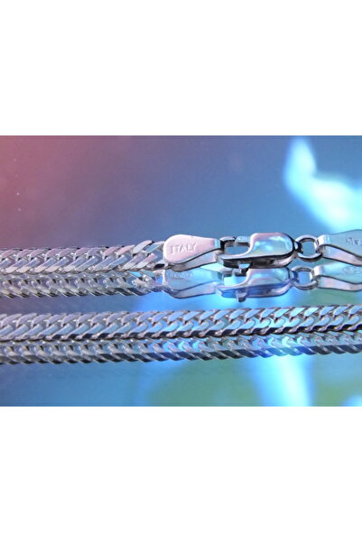 Marmaris Jewellery 925 Ayar Erkek Gümüş Kolye İnce Halka Zincir Model 60 cm 4...