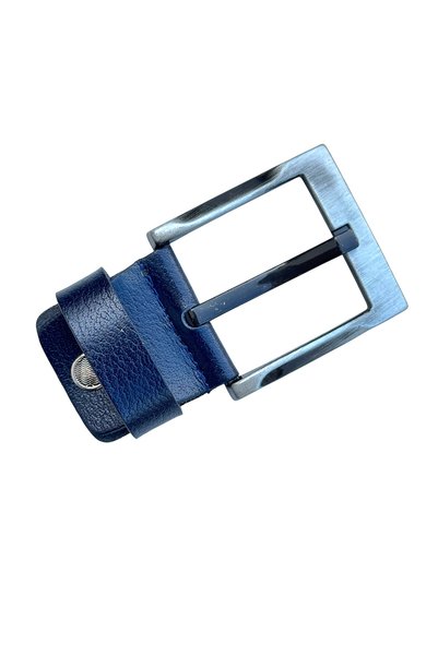 Süzer Deri 4.5 Cm. Replacement Belt Buckle with Screws Genuine Leather Navy Blue