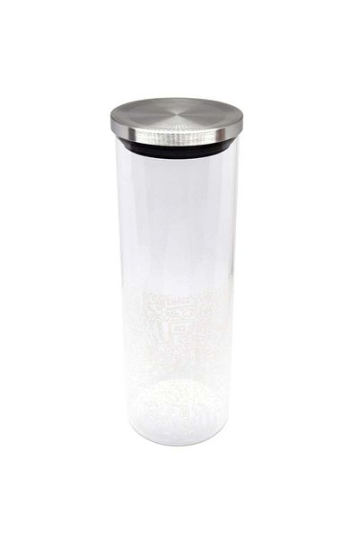 PUFO Recipient din sticlă borosilicată pentru zahăr, cafea, ceai sau condimente, cu capac etanș, 1,9 l