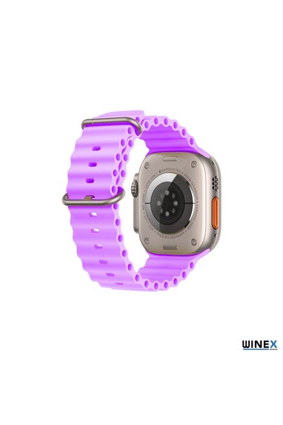 Winex Mobile Winex 42-49mm Yeni Nesil Apple Uyumlu Akıllı Saat Kordonu Silikon Mor