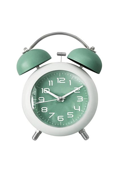 PUFO Ceas deșteptător vesel cu buton iluminat cu cadran, 15 cm, verde