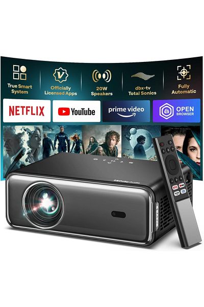 Velixo 1080p Full Hd Projector, Wifi 5g, Bluetooth 5.2, 27000 Lumens, Dolby Audio, Autofocus, 4k Support