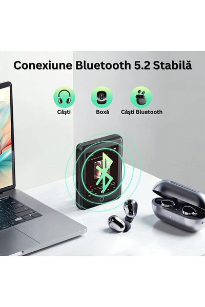 Velixo Mp3 Player 2.4" Touchscreen, Bluetooth 5.2, 80gb, Hifi, Fm Radio, Voice Recorder, E-book, Alarm