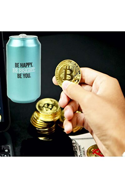 PUFO decorative ceramic piggy bank, Be happy, be you, 14 cm, blue