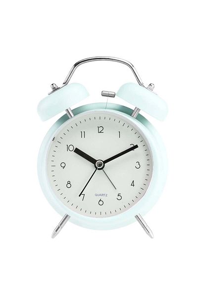 PUFO Ceas deșteptător de masă Prime cu buton iluminat, metalic, 15 cm, turcoaz