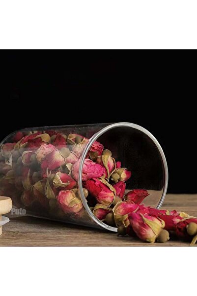 PUFO Key borosilicate glass container for sugar, coffee, tea or spices, with airtight bamboo lid, 1L