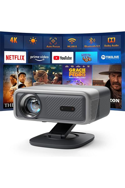 Velixo 1080p Full Hd Projector, Wifi 6, Bluetooth 5.2, 28000 Lumens, Dolby Audio, Auto Focus, 4k Support