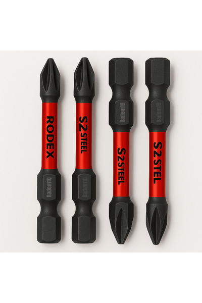 Badem10 10 Adet Mıknatıslı Bits Uç Ph2 50 mm Vida Sökme 5 Cm Yıldız Matkap Vidalama Ucu S2 Çeliği