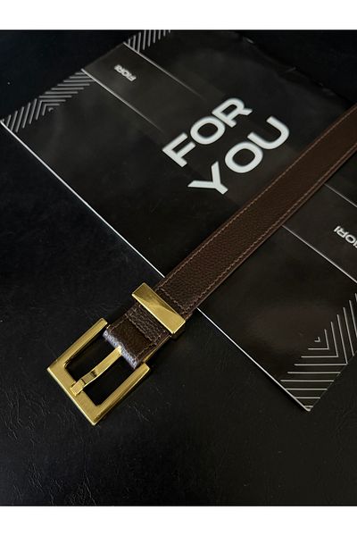 Fiori Square Buckle Bridged Women's Belt, Pants Belt, Jacket Belt, Dress Belt