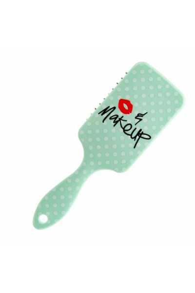 PUFO Love Makeup square hairbrush, green