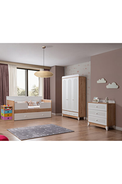 miracool Mira Meşe Sedir Bebek Ve Çocuk Odası / Ücretsiz Kurulum