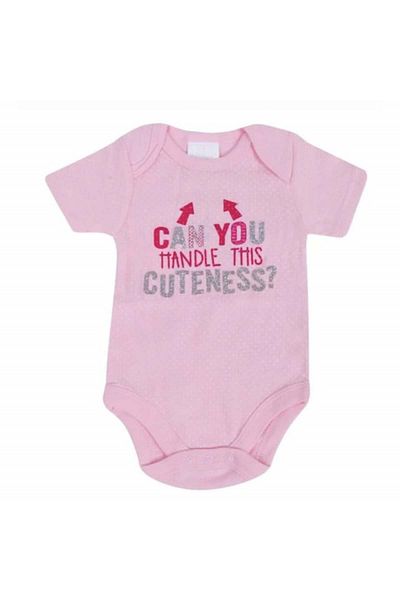 PUFO Body pentru nou-născuți cu capse, 0-3 luni, Drăgălășenie, roz