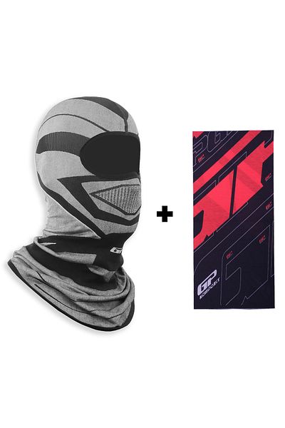 GP KOMPOZİT Gp Kompozit Winter Biker Balaklava Mask Gray (1 Pcs Neck Collar Buff Gift)