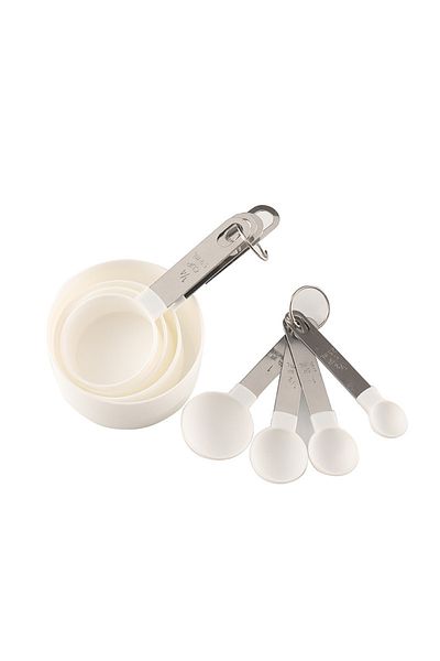 Viyogo Set cupe/lingurite gradate pentru masurare, 8 bucati, alb