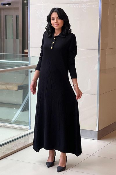 Nuss Mercerized Bell Dress with Knitting Technique