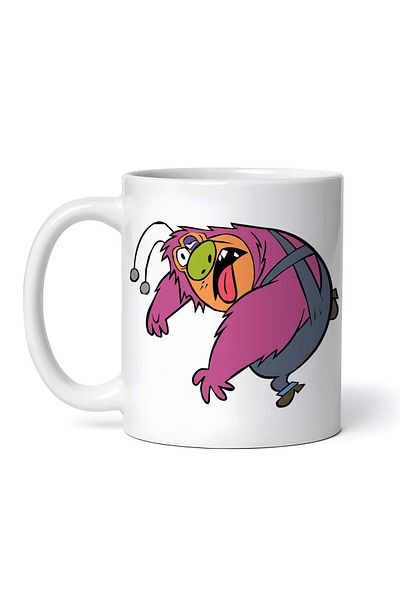 OEM Cană albă personalizată, Fetițele Powerpuff Fuzzy Lumpkins plictisită, INOVATIX®. 330 ml