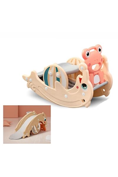 FULLJOY كرسي هزاز علي شكل ضفدع مع زحليقة دولفين للأطفال وحامل كرة سلة ، للاست...